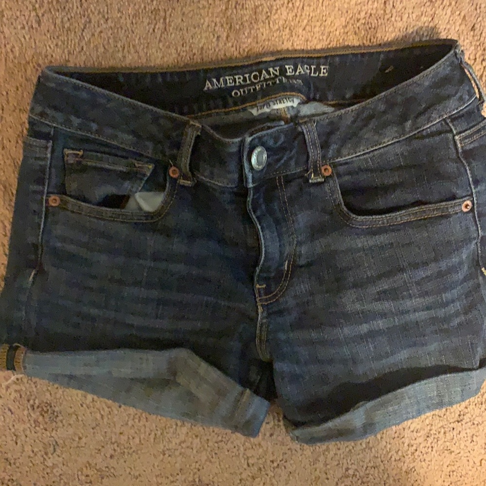 Womens midi jean shorts